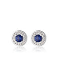 GEORGINI MILESTONE BLUE NANO HALO STUD EARRINGS SILVER IE1164B