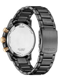 CITIZEN ECO-DRIVE CHRONOGRAPH BLACK DIAL BLACK BRACELET CA0746-85E