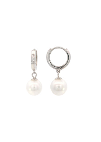 GEORGINI ADAGIO NINE-2-FIVE PEARL HOOP EARRINGS SILVER IE1222W