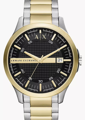 ARMANI EXCHANGE HAMPTON BLACK DIAL TWO-TONE BRACELET AX2453