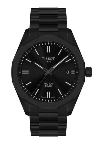TISSOT SWISS GENTS PRC 100 SOLAR BLACK BRACELET T151-422-33-051-00