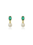 GEORGINI OCEANS WHITSUNDAYS FRESHWATER PEARL GREEN EARRINGS IE1107GG