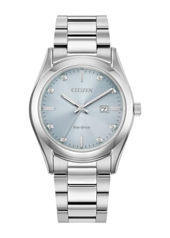 CITIZEN LADIES ECO-DRIVE DIAMOND BLUE DIAL STAINLESS STEEL EW2700-54L