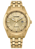 CITIZEN GENTS ECO-DRIVE CHAMPAGNE DIAL GOLD BRACELET BM7532-54P