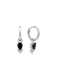 GEORGINI MIDNIGHT VELVET ASTERIA HOOP EARRINGS BLACK AND SIL IE1224WB
