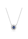 GEORGINI MILESTONE BLUE NANO HOLO PENDANT SILVER NECKLACE IP1164B