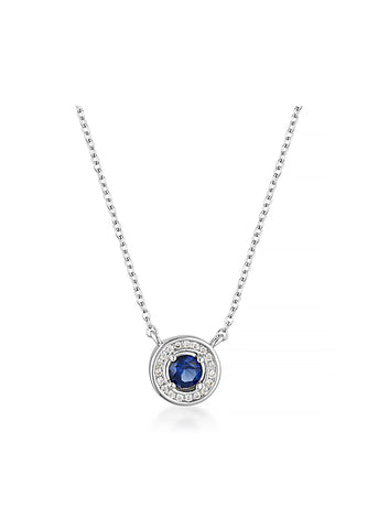GEORGINI MILESTONE BLUE NANO HOLO PENDANT SILVER NECKLACE IP1164B