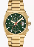 ARMANI EXCHANGE OLIVER CHRONOGRAPH GREEN DIAL GOLD BRACELET AX2822