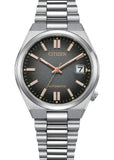 CITIZEN AUTOMATIC TSUYOSA BLACK SUNRAY DIAL STAINLESS STEEL NJ0200-50E