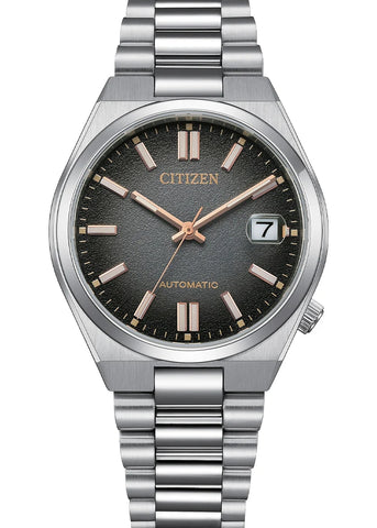 CITIZEN AUTOMATIC TSUYOSA BLACK SUNRAY DIAL STAINLESS STEEL NJ0200-50E