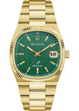 BULOVA GENTS CLASSIC SUPER SEVILLE GREEN DIAL GOLD BRACELET 97B237