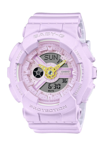CASIO BABY-G ANALOGUE / DIGITAL VIVID HAND PURPLE RESIN BAND BA110AH-6A
