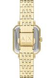 ARMANI EXCHANGE LEILA SQUARE SILVER DIAL GOLD BRACELET AX5725