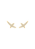 ANIA HAIE HEART HUNTER GOLD KISS PAVE STUD EARRINGS E057-02G