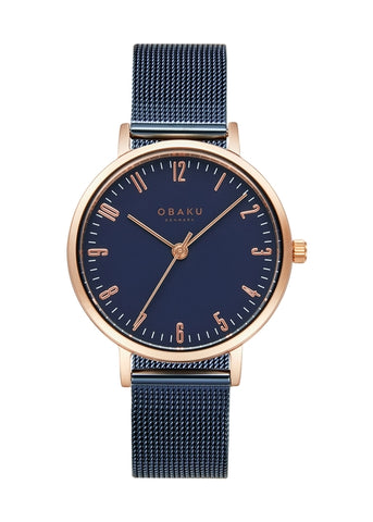 OBAKU BRINK LILLE-OCEAN BLUE MESH BRACELET BLUE DIAL V248LXVLML