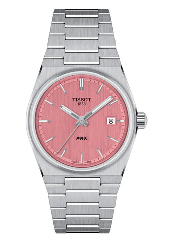 TISSOT SWISS PRX T CLASSIC 35MM PINK DIAL STAINLESS STEEL T137-210-11-331-00