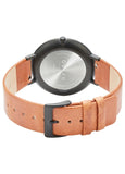 OBAKU FOLIE-TAWNY TAN LEATHER BLACK CASE WHITE DIAL V283GXBWRZ-DIB