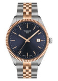TISSOT SWISS BALLADE BLUE DIAL ROSE GOLD TWO-TONE BRACELET T156-410-22-041-00