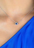GEORGINI MILESTONE BLUE NANO HOLO PENDANT SILVER NECKLACE IP1164B