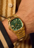 BULOVA GENTS CLASSIC SUPER SEVILLE GREEN DIAL GOLD BRACELET 97B237