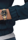 TISSOT SWISS SEA STAR T-SPORT 1000 TWO-TONE BLACK DIAL T120-210-22-051-00
