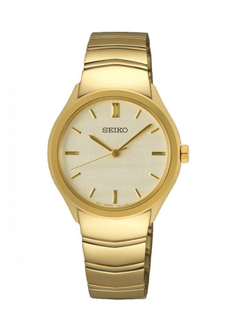 SEIKO LADIES DAYWEAR CHAMPAGNE DIAL GOLD BRACELET SUR552P