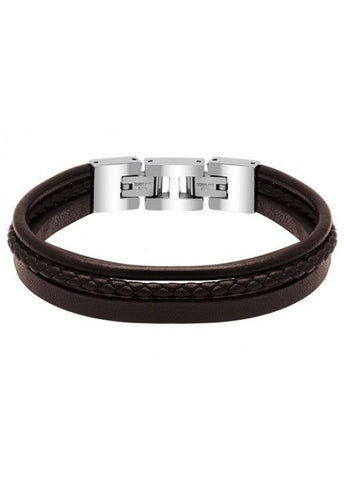 ROCHET JEWELLERY STANFORD LEATHER BRACELET BROWN ZJ HB7603