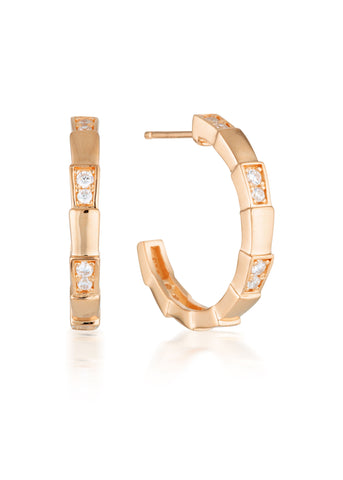 GEORGINI EMILIO VEGA ROSE GOLD HOOP EARRINGS IE844RG