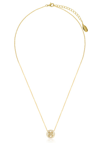 GEORGINI SIGNATURE MEDALION PENDANT GOLD NECKLACE IP881G