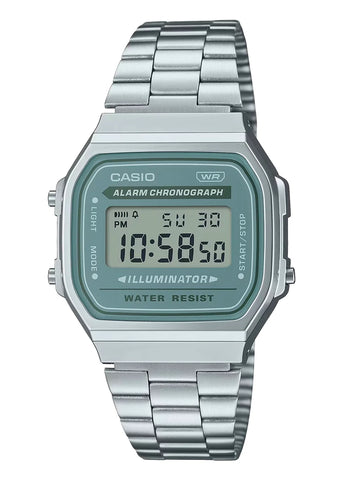 CASIO VINETAGE CLASSIC DIGITAL TRANQUIL URBAN GREEN DIAL A168WA-3A