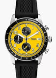 FOSSIL SPORT TOURE YELLOW DIAL CHRONOGRAPH BLACK SILICON FS6044