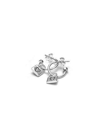 STOLEN GIRLFRIENDS CLUB LOCKED HEART OXIDISED EARRINGS JWL1-24-28
