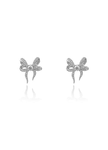 GEORGINI SWEETHEART BOW SILVER EARRINGS IE1157W