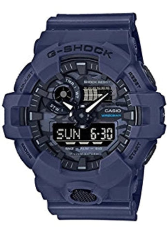 CASIO G-SHOCK ANALOGUE / DIGITAL CAMO DIAL BLUE RESIN BAND GA700CA-2A