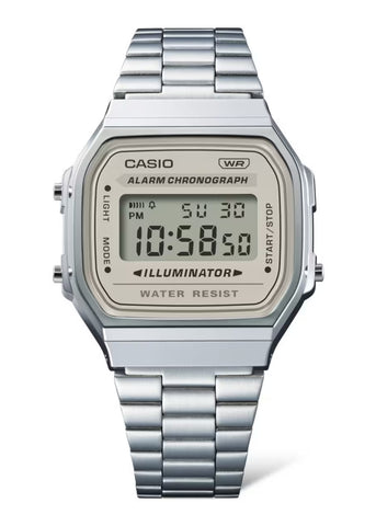 CASIO VINETAGE CLASSIC DIGITAL TRANQUIL URBAN CREAM DIAL A168WA-8A