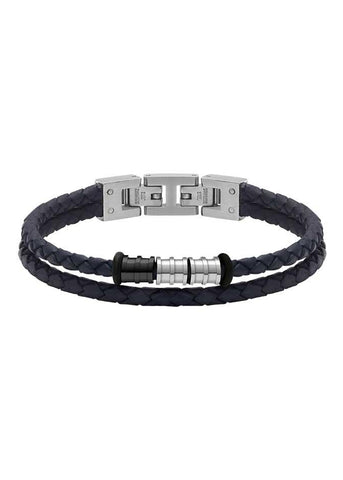 ROCHET JEWELLERY GENTLEMAN LEATHER BRACELET NAVY BLUE ZJ HB8006