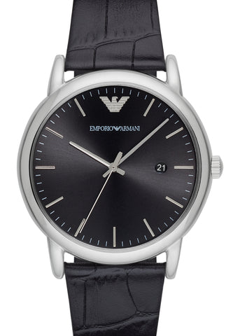 EMPORIO ARMANI LUIGI BLACK DIAL BLACK LEATHER AR2500