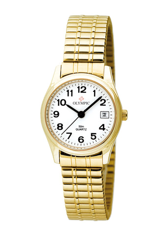 OLYMPIC SWISS LADIES ROUND GOLD 12 FIGURE DIAL GOLD 83034