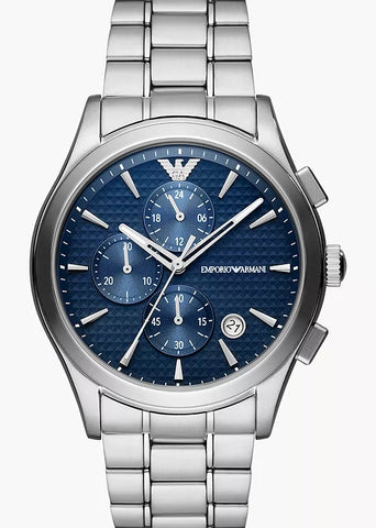 EMPORIO ARMANI PAOLO BLUE DIAL CHRONOGRAPH STAINLESS STEEL AR11528