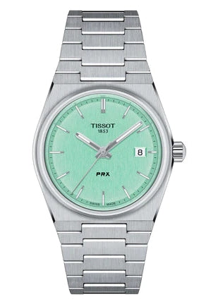 TISSOT SWISS PRX T CLASSIC 35MM LIGHT GREEN DIAL STAINLESS T137-210-11-091-00