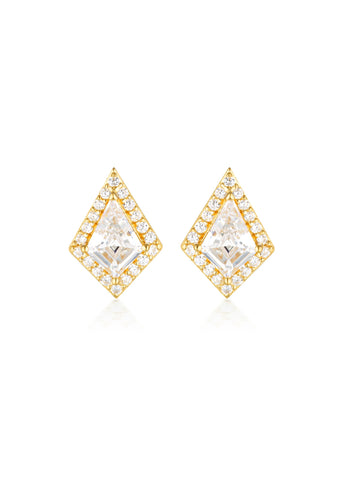 GEORGINI ROCK STAR SHIELD GOLD EARRINGS IE993G