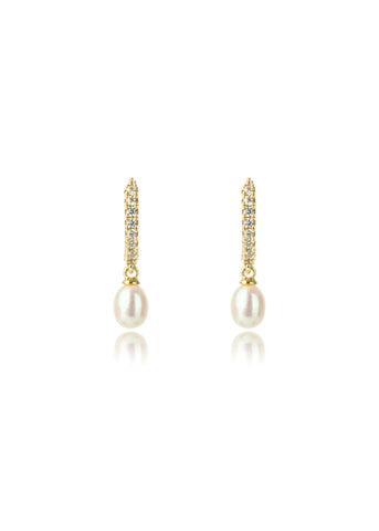GEORGINI OCEANS BONDI FRESHWATER PEARL GOLD EARRINGS IE1110G
