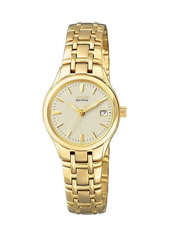 CITIZEN LADIES ECO-DRIVE GOLD BRACELET EW1262-55P