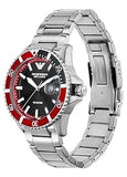 EMPORIO ARMANI DIVER AUTOMATIC BLACK / RED STAINLESS STEEL AR60074