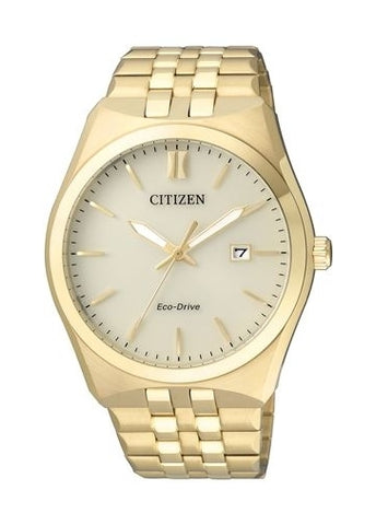 CITIZEN GENTS ECO- DRIVE GOLD BRACELET BM7332-61P