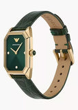 EMPORIO ARMANI GIOIA GREEN DIAL GOLD CASE GREEN LEATHER AR11399
