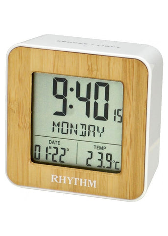 RNYTHM BEEP ALARM CLOCK WHITE PLASTIC CASE LCT085NR03