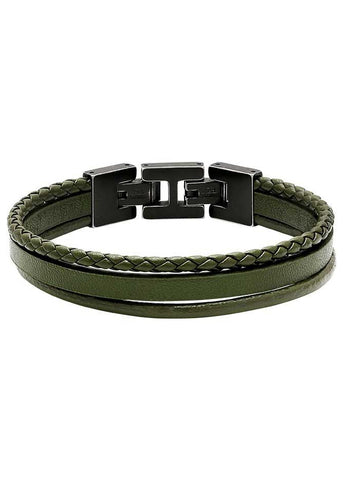 ROCHET JEWELLERY STANFORD LEATHER BRACELET KHAKI ZJ HB7645