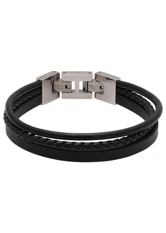 ROCHET JEWELLERY STANFORD LEATHER BRACELET BLACK ZJ HB7601
