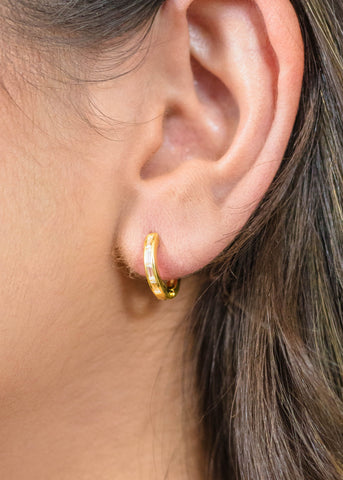 GEORGINI GIFTS BAGUETTE CZ GOLD HOOP EARRINGS IE1131GR